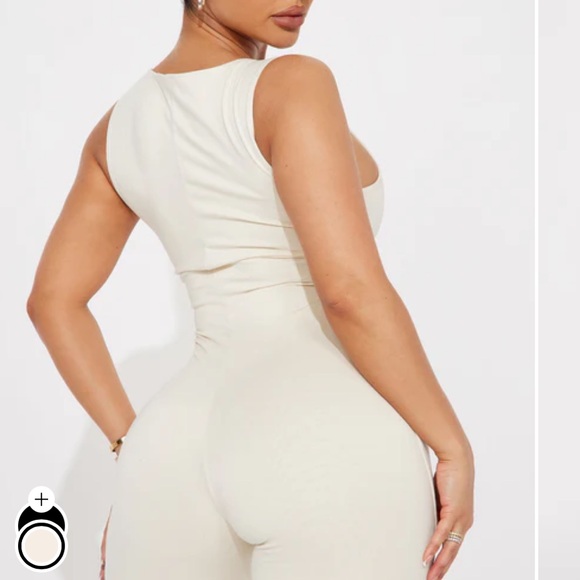Fashion Nova Cream Sleeveless Bodysuit - Picture 3 of 5